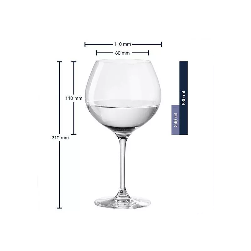 Verres à Cocktail Ballon Elvia Havanna62 Lot De 6 - 0,62 L, Pour Gin Tonic, Long Drink, Lave-vaisselle, Qualité Pro