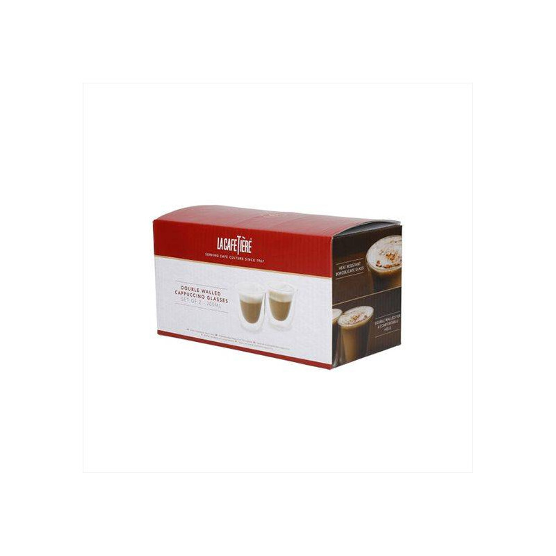 6x 200ml Ensemble de Verres à Double Paroi Thermique Isolé Verre Café