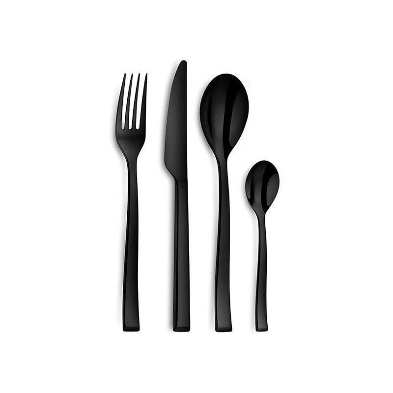 SIDE Ménagère 24 Pièces Inox COUZON Noir