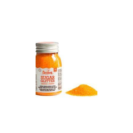 Sucre en poudre pailletée Pot de 100 g Decora  ORANGE