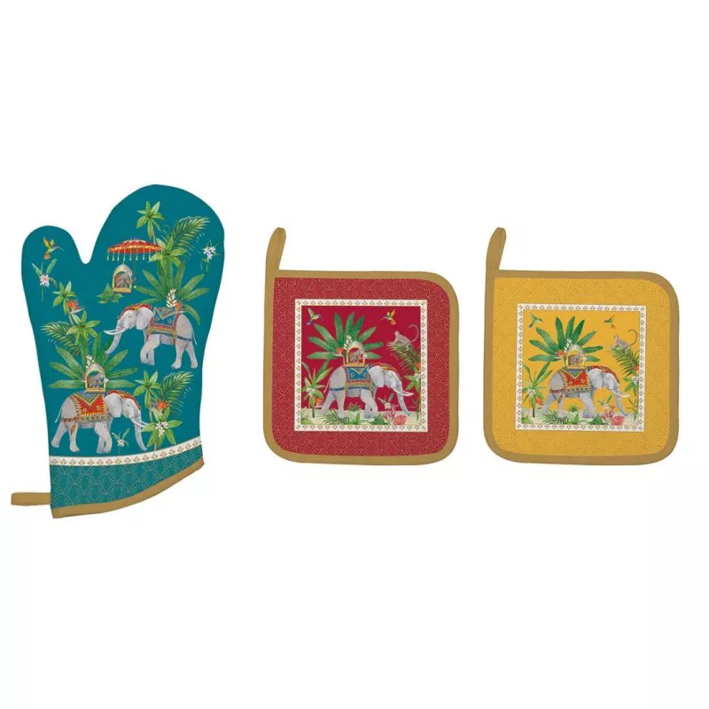 Ensemble Gant Et Manique Bicolore Rouge Et Lin | Leroy Merlin