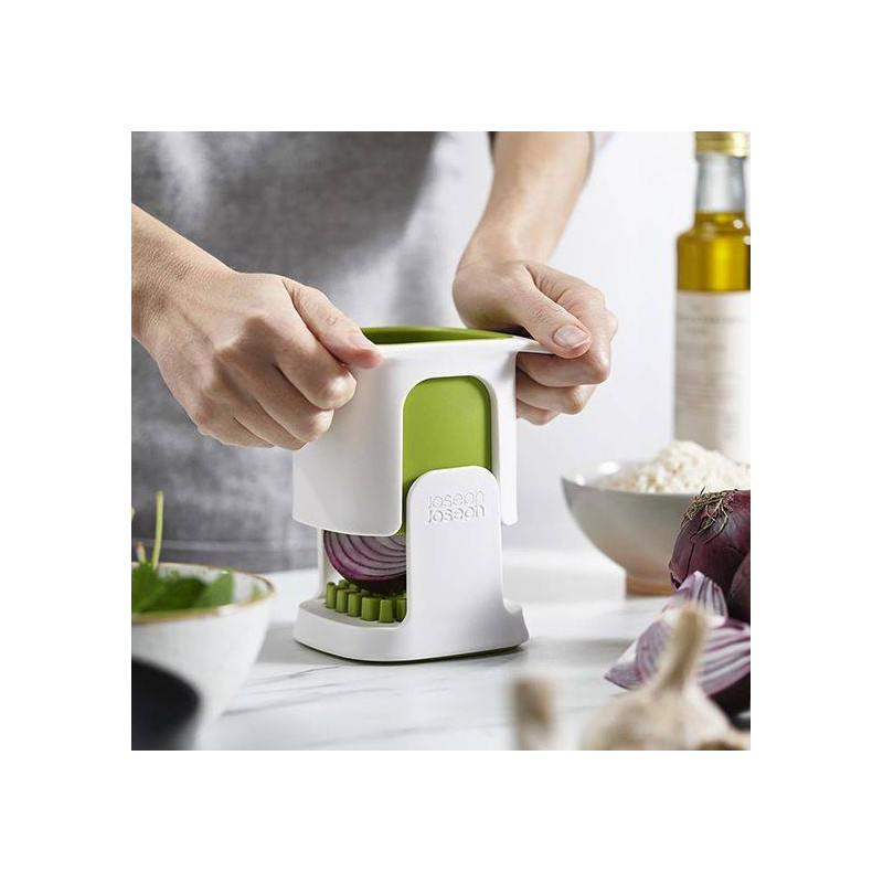 Chop Cup Hachoir à légumes Frites Oignons Joseph Joseph Blanc et Vert
