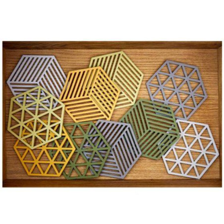 Dessous de Plat Silicone Hexagone Vert Triangle