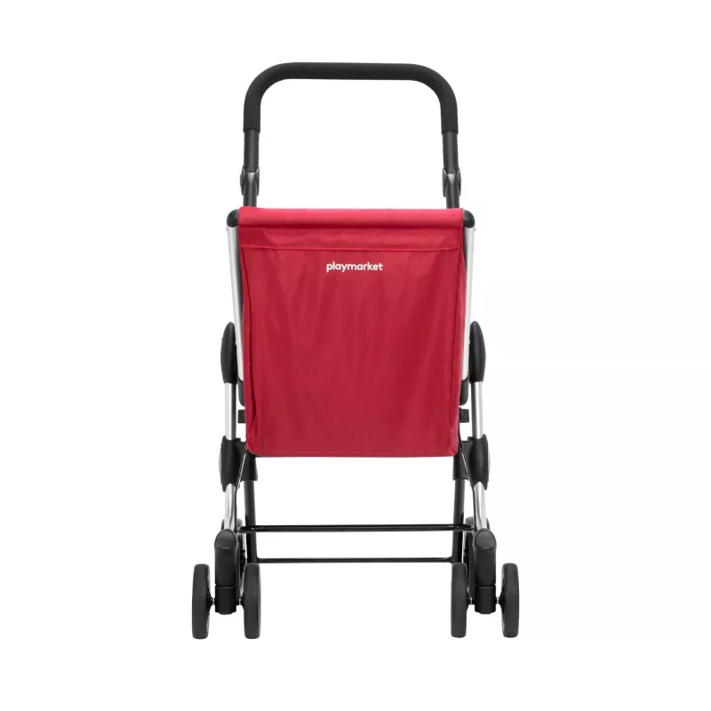 Playmarket Go Four Chariot de courses, 4 roues, pliable, gris et noir