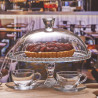 Plat Tarte Gâteaux ou Fromage en Verre sur Pied avec Cloche