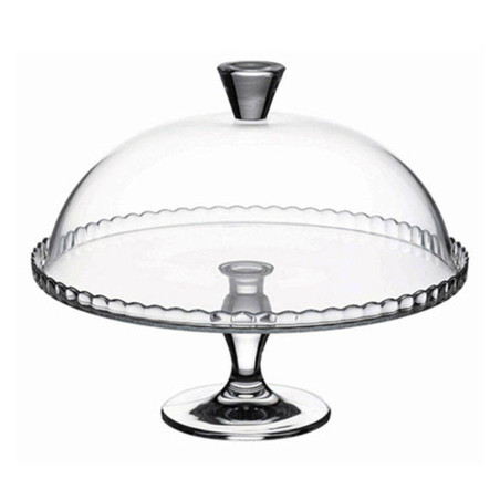 Plat Tarte Gâteaux ou Fromage en Verre sur Pied avec Cloche