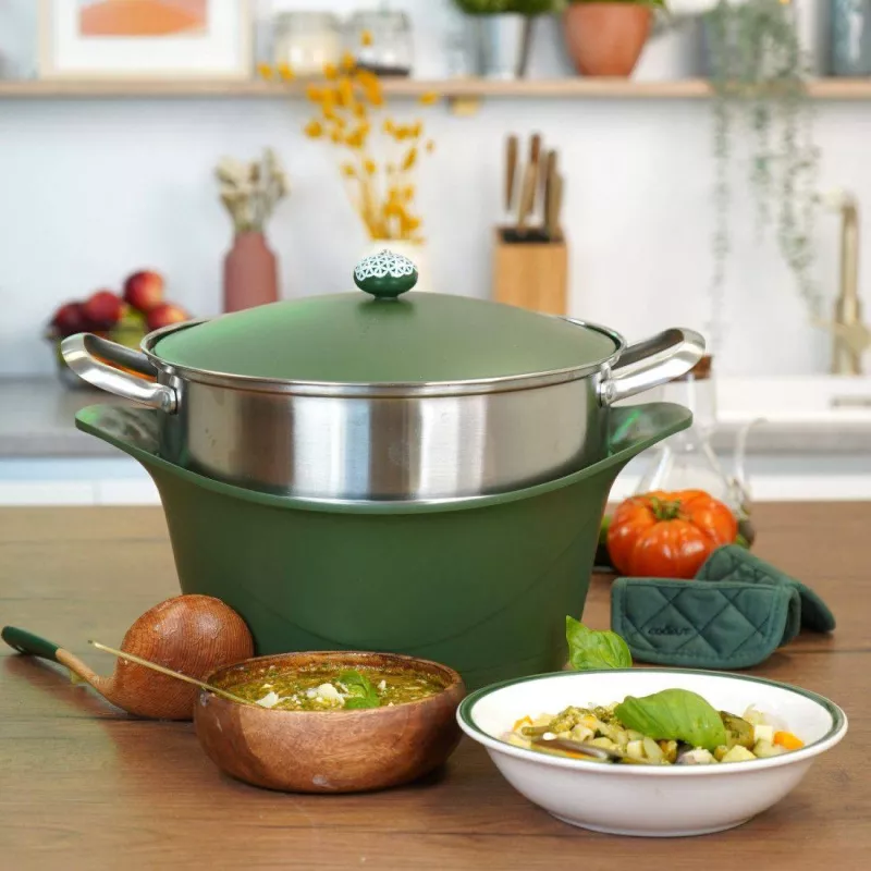 Panier Vapeur Inox 22cm - Pour Riz, Légumes, Fruits De Mer - Cuisson Saine Et Rapide