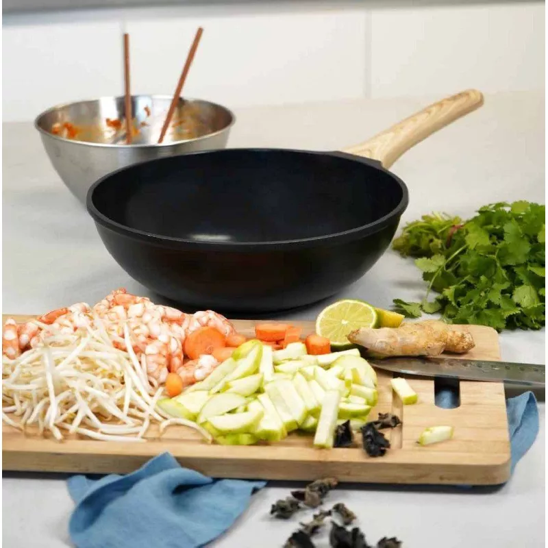 L´incroyable Wok Cookut Revêtement Céramique 28 cm - Noir Graphite