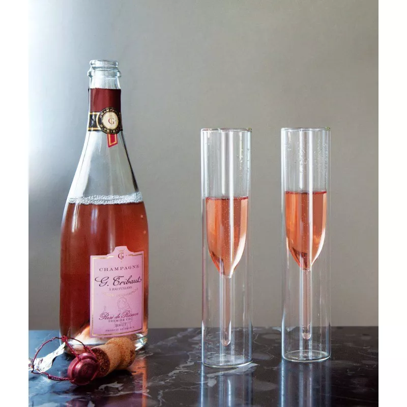 Flûte à champagne Double paroi verre Tube 15 cl WD Lifestyle - Les 2