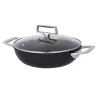 Castel´Pro Sauteuse Inox Revêtue 2 anses Couvercle verre Exceliss + CRISTEL D28