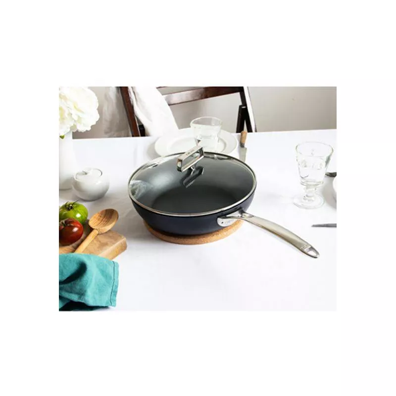 Castel´Pro Sauteuse Aluminium Revêtue Couvercle verre Exceliss + CRISTEL D24
