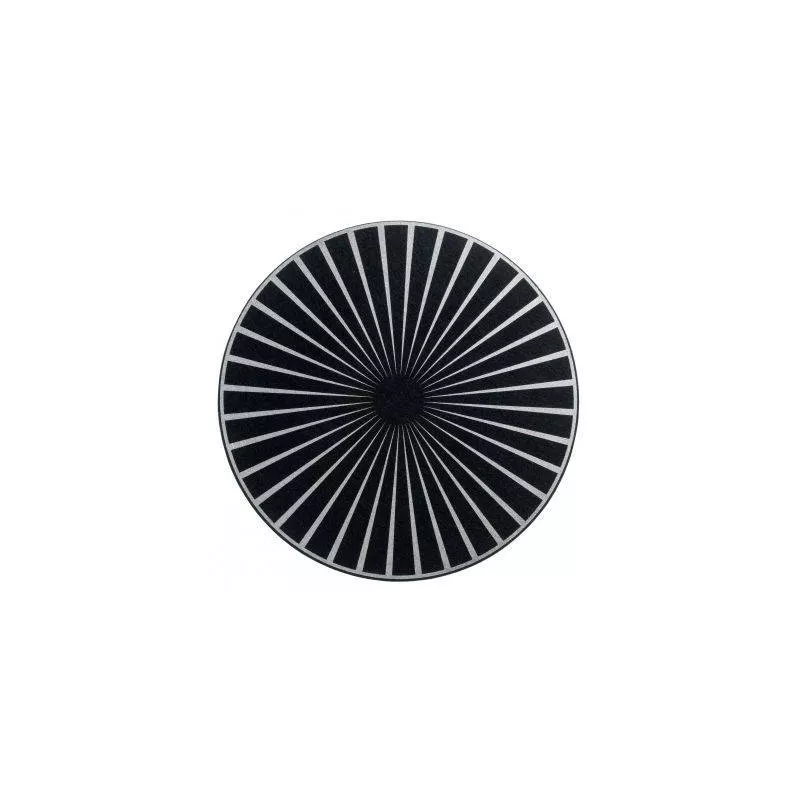 Set de Table Feutre Centre de Table 40 cm ROND Noir et Argent