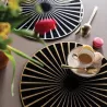 Set de Table Feutre Centre de Table 40 cm ROND Noir et Argent