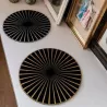 Set de Table Feutre Centre de Table 40 cm ROND Noir et Argent
