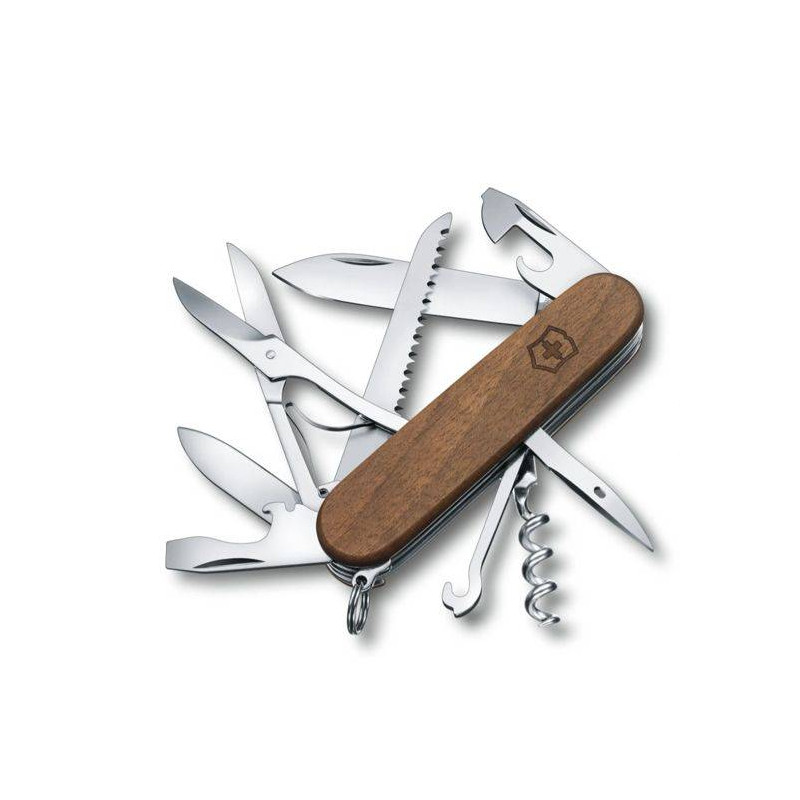 VICTORINOX Couteau Suisse fermant de poche multifonctions Forêt Huntsman Bois de Noyer