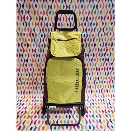 BUGGY Poussette de marché Chariot de courses 6 roues SIDEBAG Marron Vert