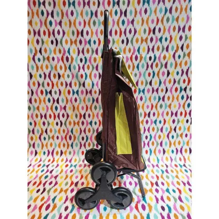 BUGGY Poussette de marché Chariot de courses 6 roues SIDEBAG Marron Vert
