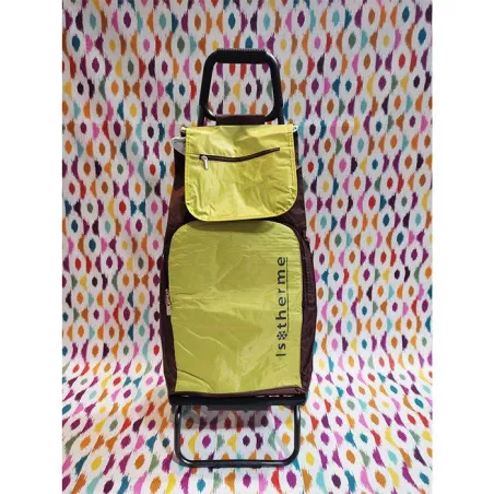 BUGGY Poussette de marché Chariot de courses 2 roues SIDEBAG Marron Vert