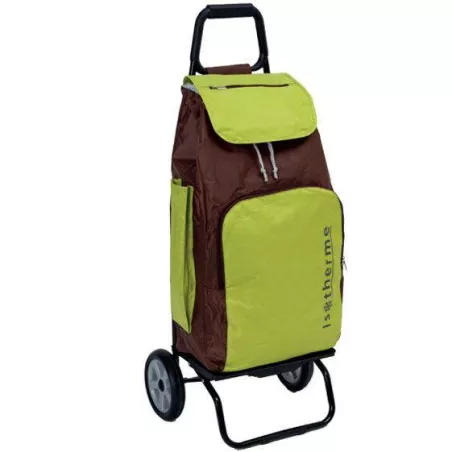 BUGGY Poussette de marché Chariot de courses 2 roues SIDEBAG Marron Vert