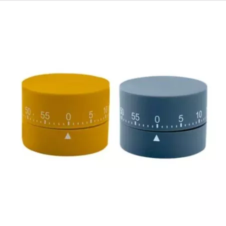 Minuteur Mécanique rond Dotz Bleu Gris