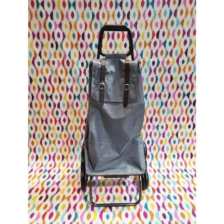 CARLUX Grey Strap Poussette de marché Chariot de courses 6 roues SIDEBAG
