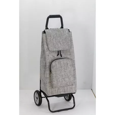 CARLUX Multipoche Chiné Gris Poussette de marché Chariot de courses 2 roues SIDEBAG