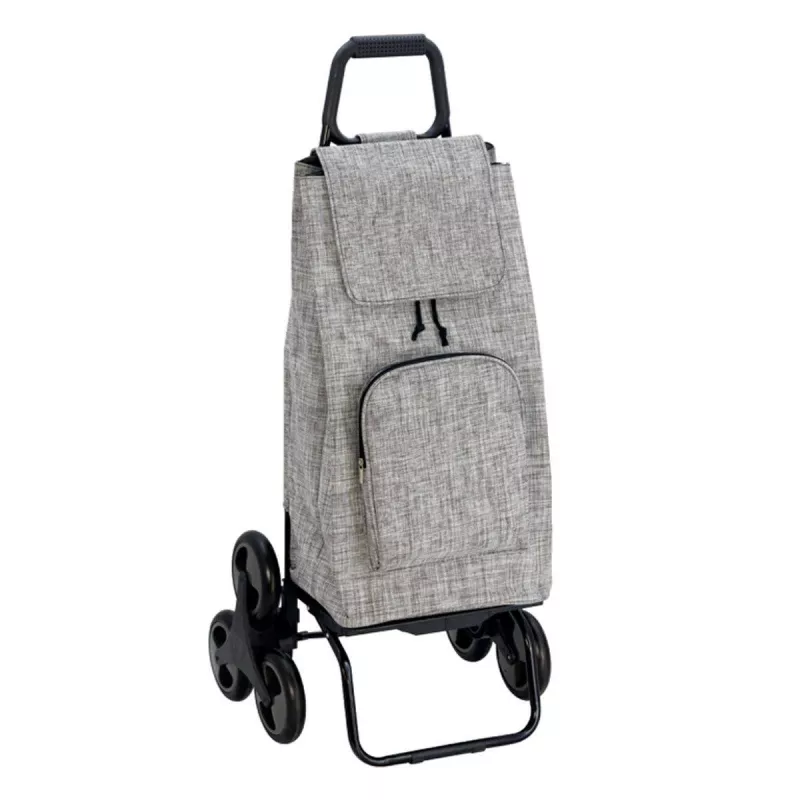 CARLUX Multipoche Chiné Gris Poussette de marché Chariot de courses 6 roues SIDEBAG