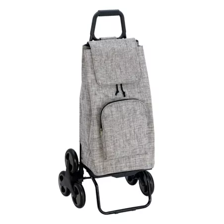 CARLUX Multipoche Chiné Gris Poussette de marché Chariot de courses 6 roues SIDEBAG