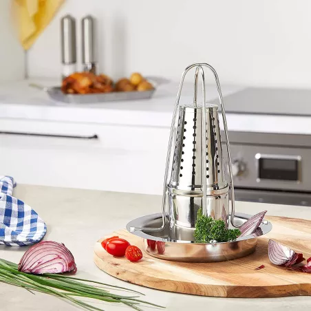 Support de cuisson verticale Inox pour poulet Four Barbecue KUCHENPROFI