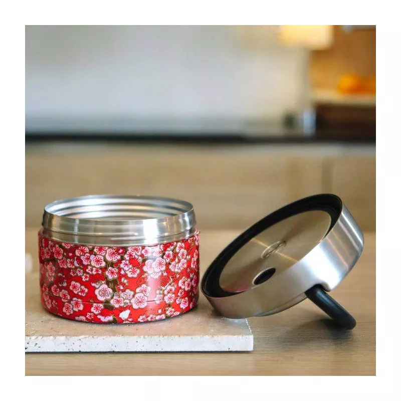 Boite repas isotherme inox 650ml Qwetch – Flora bleu - Les saveurs