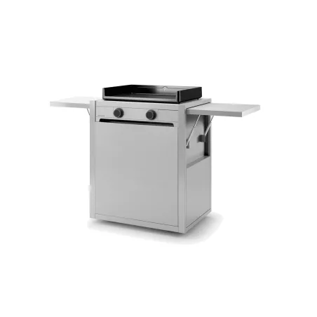 Plancha GAZ en fonte Châssis Inox FORGE ADOUR 2 feux MODERN 60