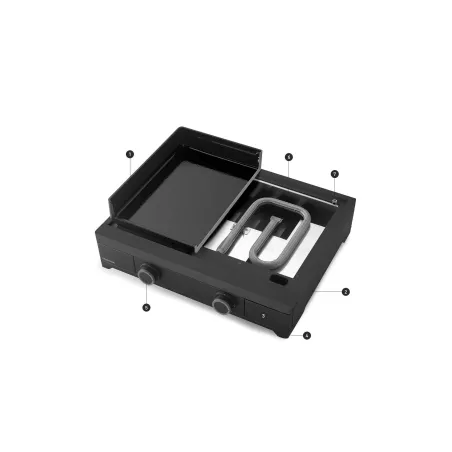 Plancha GAZ en fonte Châssis Inox FORGE ADOUR 2 feux MODERN 60