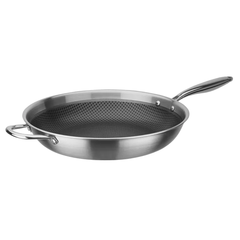 Gastro Inoxxa Black GSW Poêle inox tri-plis + Revêtement maillage acier antiadhésif D36