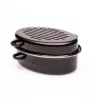 Cocotte Rotissoire Daubière Ovale Acier Emaillé Noir D32