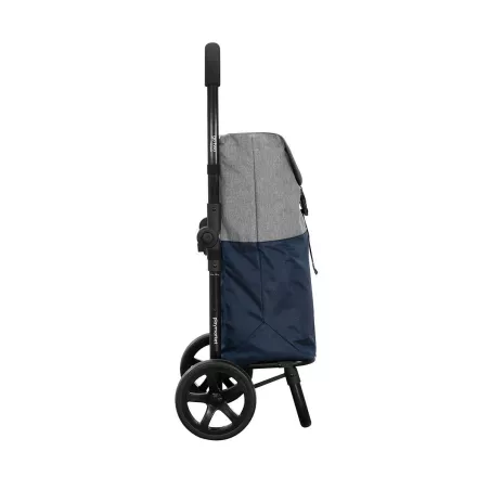 GO TWO Compact Poussette de marché Chariot de courses Pliable PLAYMARKET Bleu indigo texturé