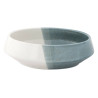 DOUBLE Assiette creuse calotte en porcelaine Easylife Bleu/Vert et Blanc D16,5