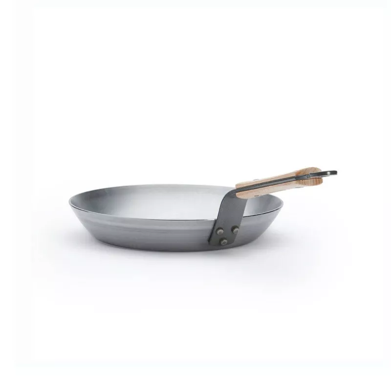 Poêle Inox 28 Cm - Compatible Induction - Sans PFAS - Anti-adhérent Naturel - Couvercle Verre - 7