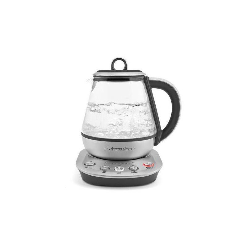 Théière électrique Riviera&bar Darjeeling Zen - 1300W, 0.5-1.2L, 8 Programmes, Verre Schott DURAN