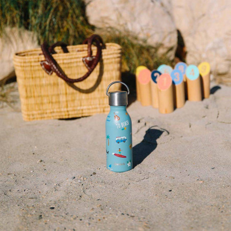 Mini Bouteille Isotherme 200 Ml Bleu Sarcelle - Gourde Thermique Portable Chaud/Froid Pour Enfants Et Adultes