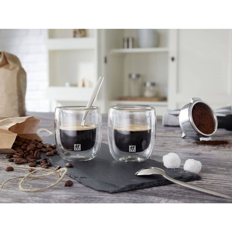 ZWILLING Sorrento Lot De 2 Verres à Espresso Double Paroi 80 Ml – Isolation Parfaite Et Design Élégant