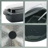 KERROS Cocotte à braiser rectangulaire et couvercle en verre Induction KELA Noir 6.5 L