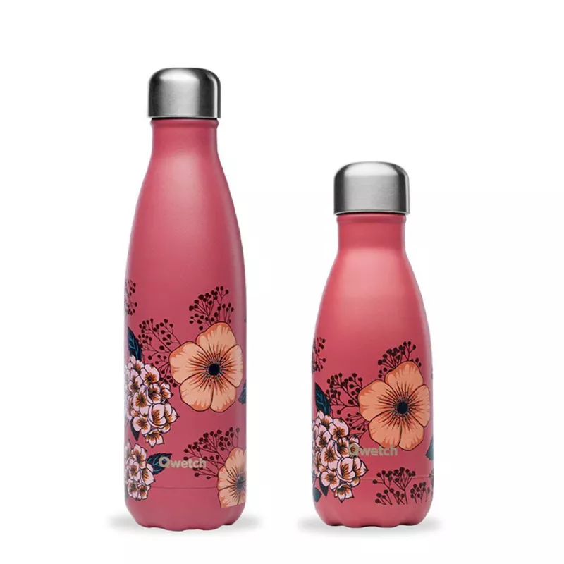 PACK Bouteilles isothermes double paroi en Inox Qwetch Anemone - 500 ml et 260 ml