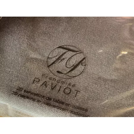 Serviette de table 25x25 Jetable Intissé Françoise PAVIOT Paquet de 20 - Uni Noire
