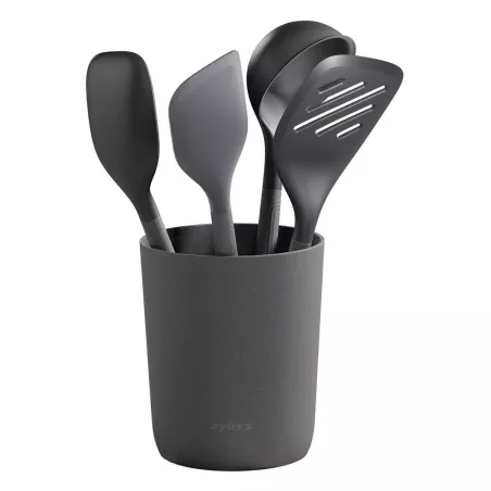 Lot De 2 Porte-ustensiles De Cuisine En Céramique Noir - Grand Et Petit, Pour Comptoir, Rangement Spatules, Cuillères, Ou Décoration Plantes