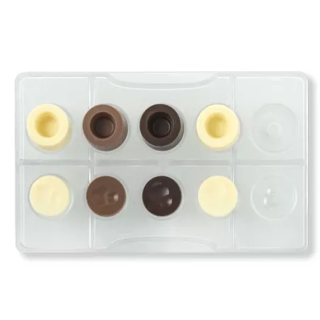 Moule à chocolats en polycarbonate x 10 cavités D33 Cercle Modulaire  SC