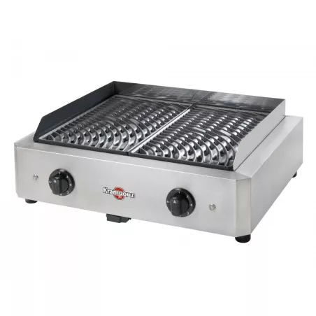 Gril Barbecue électrique Mythic XL 3400 W plaque fonte émaillée  KRAMPOUZ
