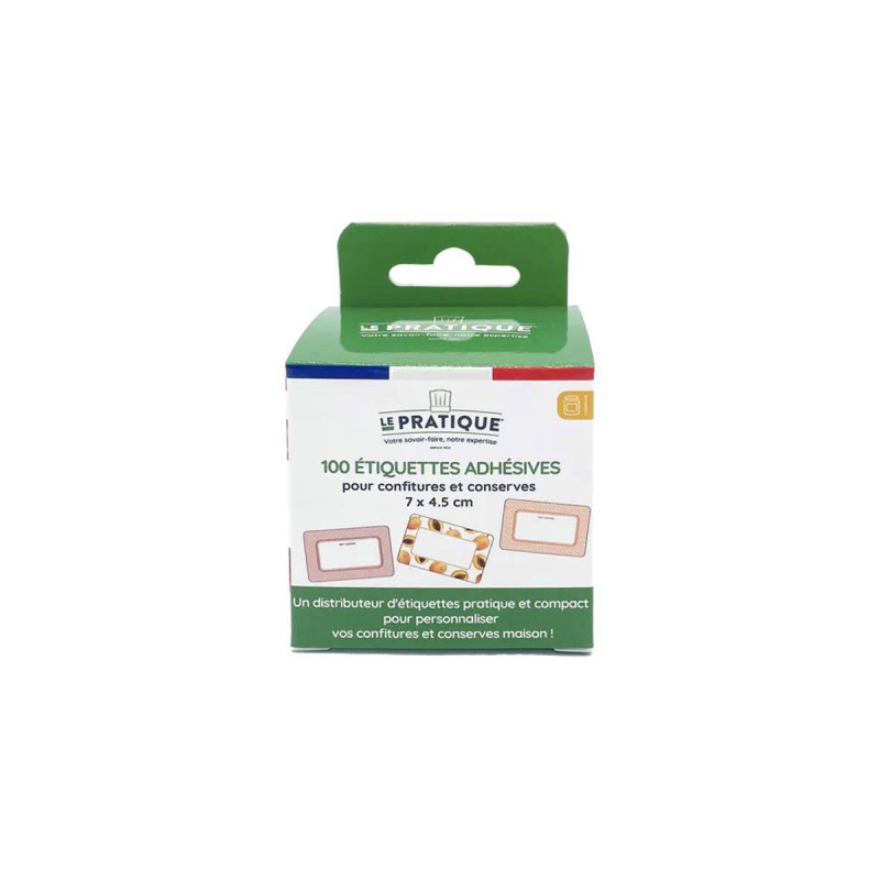 100 étiquettes adhésives pour confitures et conserves 7 x 4.5cm Le Pratique