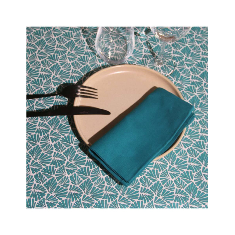 ANTIBES Nappe 100% coton enduit 150X150 Ocean SUD ETOFFE