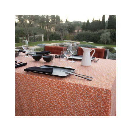 ANTIBES Nappe 100% coton enduit 200X150 Burnt orange SUD ETOFFE