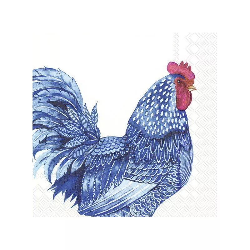 Serviette de table Lunch 33X33 Jetable IHR Paquet de 20 - Plumage bleu